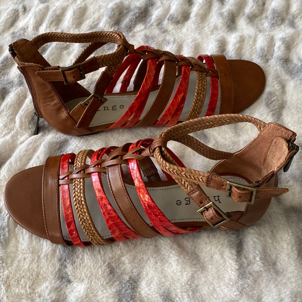 Hinge Tanner Sandal Leather Gladiator Sandals Excellent Pre Owned Condition